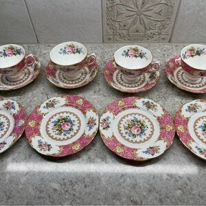 Royal Albert Pink and Gold Floral Dinnerware Set